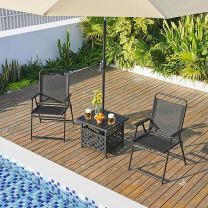 Yaheetech Outdoor Patio Chairs Set of 2, Folding Lawn Chair, no assembly - Image 9
