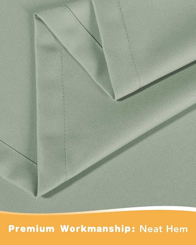 Outdoor Curtains for Patio Waterproof 4 Pcs 54x95 Inch Sage Green | Poolside - Image 6