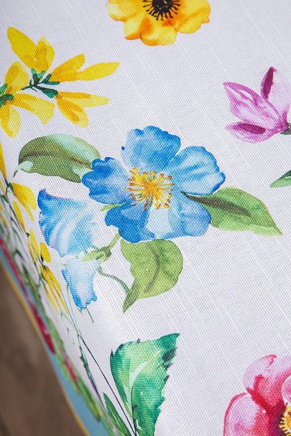 Maison d' Hermine Table Cloth Rectangle Table 100% Cotton 70 x 108 Inches Tablecloth Reusable Decorative Everyday Use for Dining Room, Farmhouse, Home, Party, Festive & Wedding Spring Summer - Giverny
