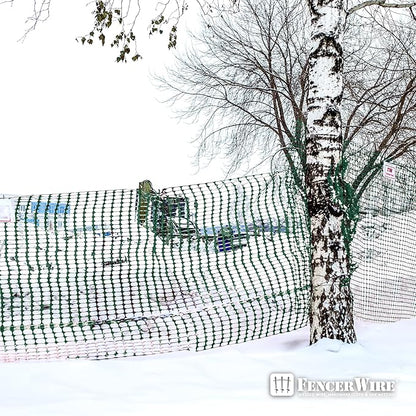 Fencer Wire 4 ft. Safety Fence, 100 ft. Green Plastic Fencing Roll for Construction, Pet and Event Fencing, 4 cm x 10 cm Mesh