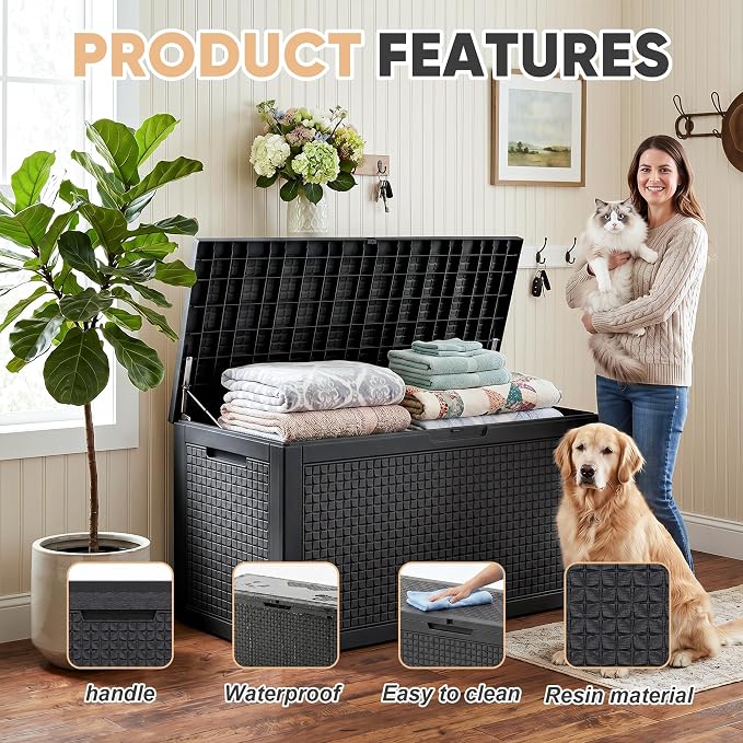 110 Gal Waterproof Outdoor Storage Box UV Resistant Deck Box | Extra-large - Image 7
