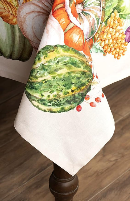 Maison d' Hermine Table Cloth Square Table 100% Cotton 60 x 60 Inches Fall Tablecloth Reusable Everyday Use for Thanksgiving Christmas Decorations Dining Farmhouse Party (Lumina)