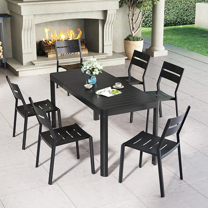 Pellebant Aluminum Stackable Outdoor Patio Dining Chairs Set of 2 | Outdoor - Image 6