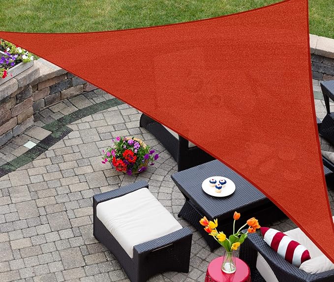 AsterOutdoor Sun Shade Sail Triangle 16' x 16' x 16' UV Block Canopy by AsterOutdoor
