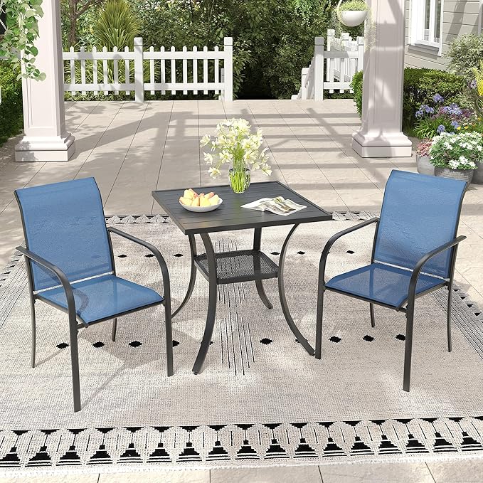 Outdoor Chairs Set of 2, Stackable Patio Dining Chairs - Image 7