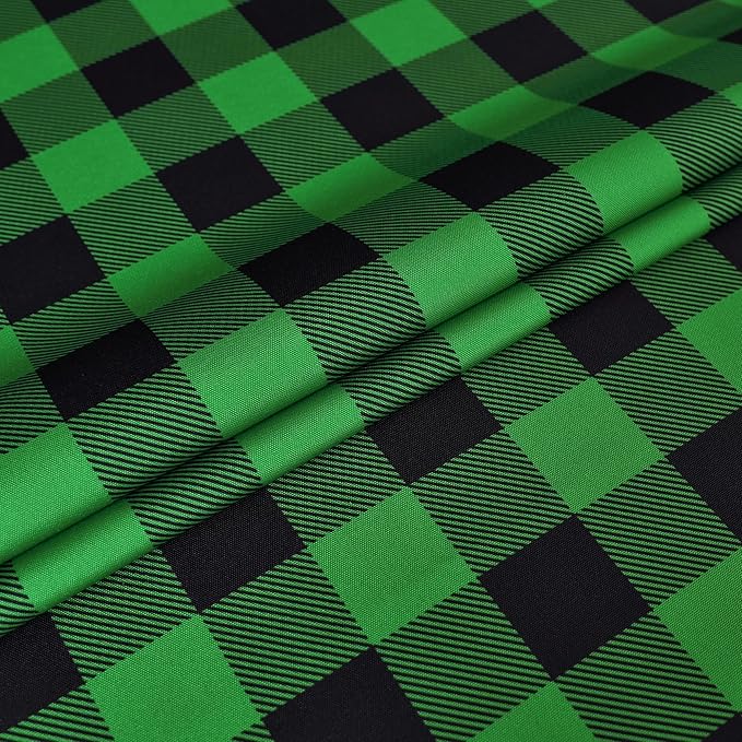 Waterproof Plaid Tablecloth Fabric - Square 58x58 Inch Classic Gingham Checker St Patrick's Day Table Cloth for Indoor/Outdoor Use - Tabletop Cover for Christmas Day, BBQs, and Parties