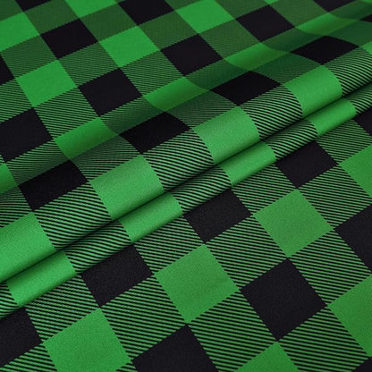 Waterproof Checkered Tablecloth Fabric - Rectangle 58x84 Inch Green St Patricks Day Table Cloth for Indoor/Outdoor Use - Irish Table Cover for Christmas, BBQs, and Parties