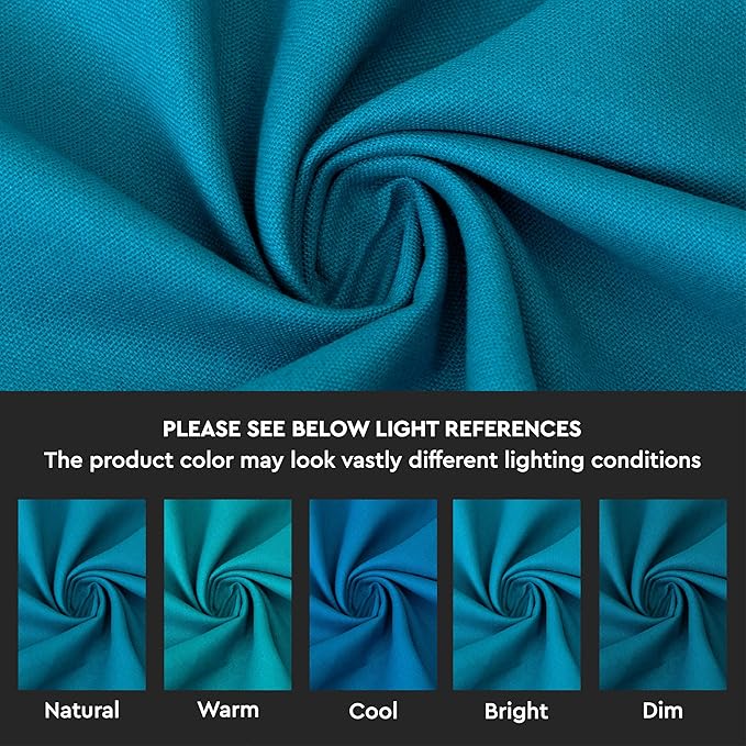 Encasa XO Table Runner 13"x72" Long | Cotton Canvas Fabric | Azul Blue Solid Color | Machine Washable & Durable