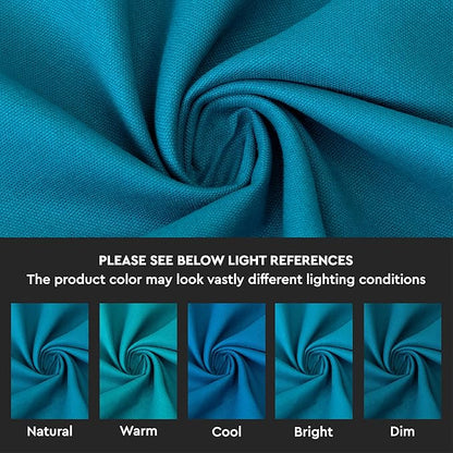 Encasa XO Table Runner 13"x72" Long | Cotton Canvas Fabric | Azul Blue Solid Color | Machine Washable & Durable