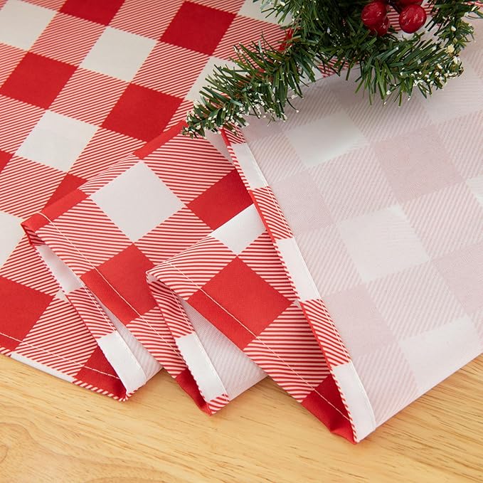 Classic Gingham Buffalo Tablecloth Fabric - Oblong 90x156 Inch Water Proof Checkered Table Cloth for Indoor Outdoor - Table Cover for Birthday, Picnics, BBQs, and Parties