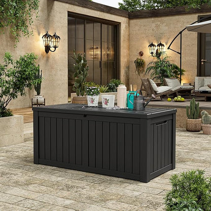 Outdoor Storage Box, 155 Gallon Large Outdoor Resin Deck Box, Storage - Image 6
