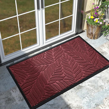 Yimobra 47x32 Large Door Mat Outdoor Indoor, All-Season Waterproof Door Mat Outside Entrance, All-Weather Non-Slip Outside Doormat for Garage Patio Entryway, Red