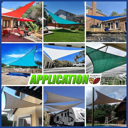 16' x 18' x 24.1' Grey Sun Shade Sail UPF50 Right Triangle SMTAPT12 Canopy - Image 4