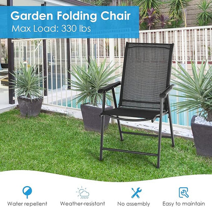 GIANTEX Set of 4 Patio Folding Chairs, Outdoor Chairs - Image 8