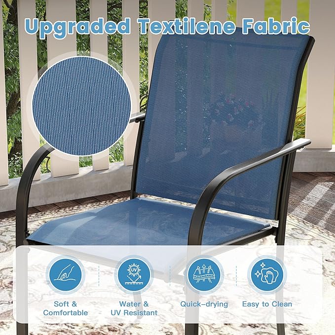 DIFY 2 PCS Patio Dining Chairs, Stackable Outdoor Chairs - Image 5