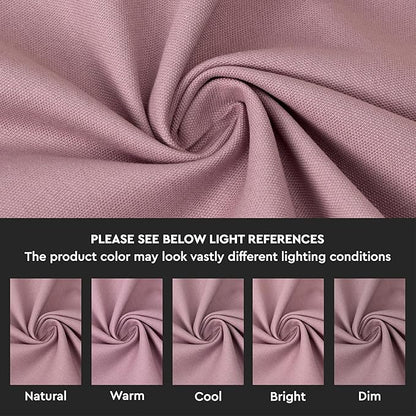 Encasa XO Table Runner 13"x59" Long | Cotton Canvas Fabric | Mauve Solid Color | Machine Washable & Durable