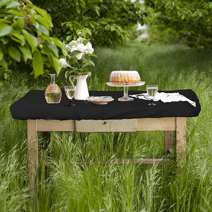 Covers & All Rectangle Table Top Cover, 12 Oz Waterproof UV & Weather Resistant Patio Table Cover, Outdoor Table Cover for Patio Furniture (85" L x 40" W x 5" H, Black)