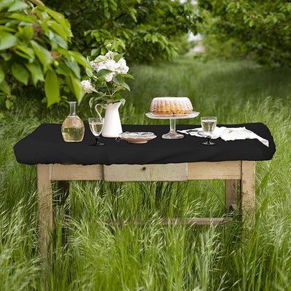 Covers & All Rectangle Table Top Cover, 12 Oz Waterproof UV & Weather Resistant Patio Table Cover, Outdoor Table Cover for Patio Furniture (100" L x 50" W x 5" H, Black)