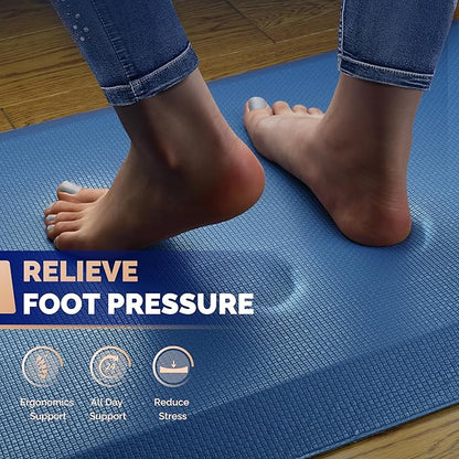 FEATOL Anti Fatigue Mat for Standing, 9/10 Extra Thick Ergonomic Standing Desk Mat, Comfort & Durable Memory Foam Standing Mat at Home,Office All Day (20" x 32", Blue, 1PC)