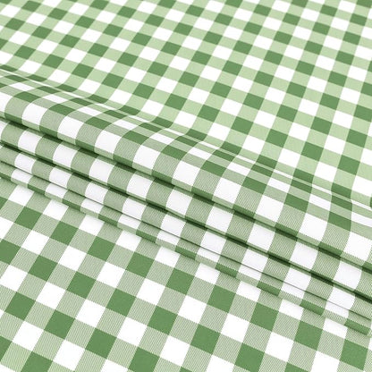 Classic Gingham Tablecloth Fabric - Oblong 58x120 Water Resistant Chequered Pattern Table Cloth for Indoor/Outdoor Use - Tabletop Cover for Birthday, Picnics, Gardens, and Parties