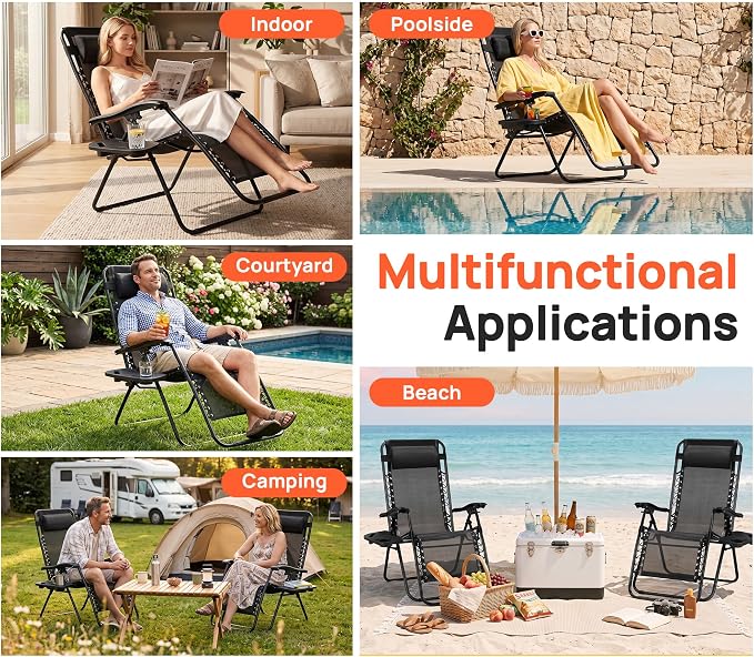 Alpen Zero Gravity Lounge Chair Set of 2, Patio Chair - Image 6