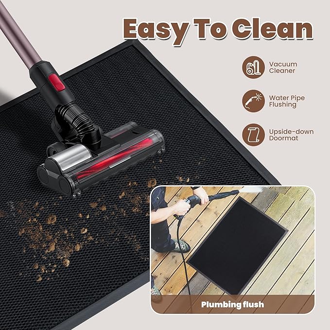 Outdoor Indoor Door Mats for Entryway, Heavy Duty and Durable All-Weather Entry Mat, Low Profile, Non-Slip and Easy Clean Outdoor Doormat for Entrance, Patio and Garage (Black 36"x24")