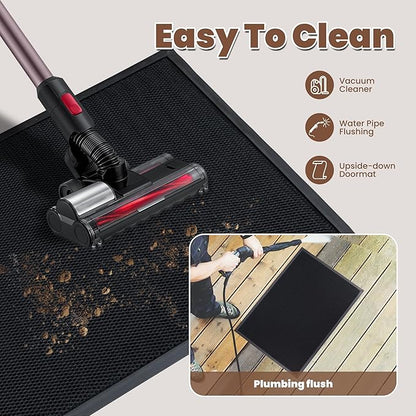 Outdoor Indoor Door Mats for Entryway, Heavy Duty and Durable All-Weather Entry Mat, Low Profile, Non-Slip and Easy Clean Outdoor Doormat for Entrance, Patio and Garage (Black 36"x24")