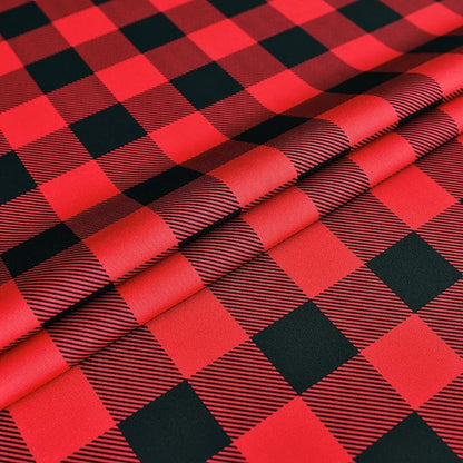 Waterproof Checkered Tablecloth Fabric - Rectangle 58x84 Inch Christmas Plaid Table Cloth for Indoor/Outdoor Use - Xmas Table Cover for Kitchen, BBQs, and Parties