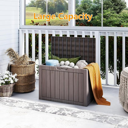 Outdoor Storage Box, 50 Gallon Waterproof Deck Box, Snap-Together Storage Bin - Image 2