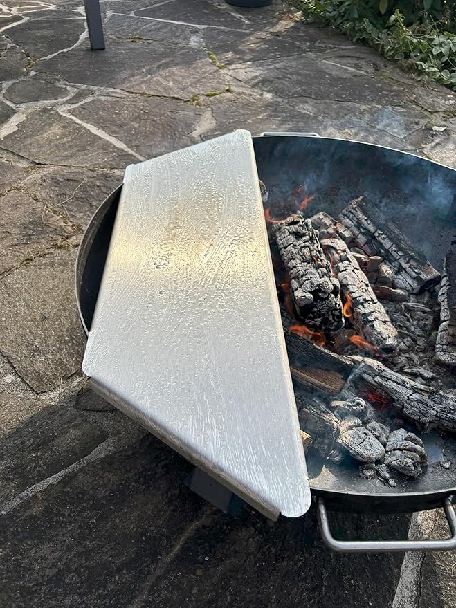 Stainless Steel Grill Griddle Plate – 23" Square Plancha Top, 4 mm Heavy Duty, Food-Grade Stainless Steel – Fits Fire Pits & Barrels – Fire Bowl Not Included (23" Square Griddle Plate)