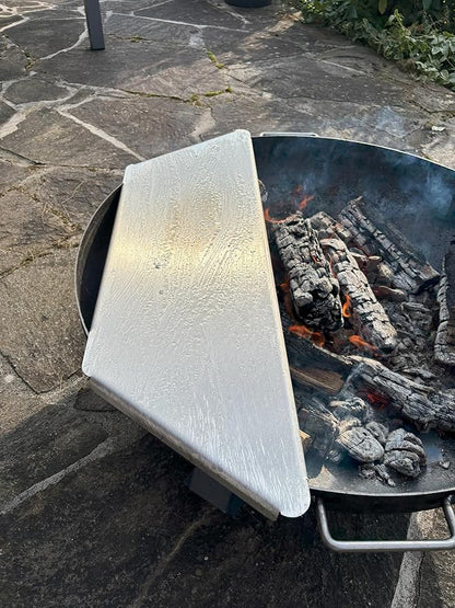 Stainless Steel Grill Griddle Plate – 31.5" Square Plancha Top, 4 mm Heavy Duty, Food-Grade Stainless Steel – Fits Fire Pits & Barrels – Fire Bowl Not Included (31.5" Square Griddle Plate)