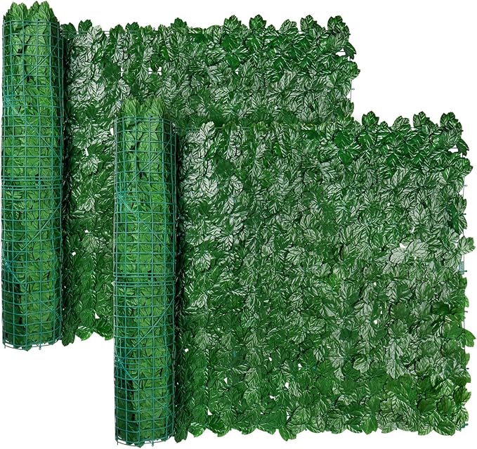 iCover 2 Set of 39 * 118in Artificial Ivy Privacy Fence Screen Cover, Highly Dense Leaves Wtih Strengthened Joint Prevent Leaves Falling Off