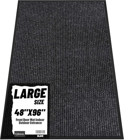 Front Door Mat Indoor Outdoor Entrance, 48" x 96" All-Season Heavy Duty Waterproof Doormat, Non-Slip Absorbent Entryway Mat, Easy to Clean, Low Profile Commercial Floor Mat for Indoor Outdoor