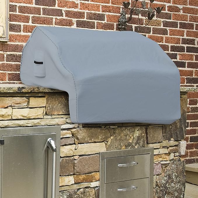 Covers & all Built-in Outdoor Grill Cover, Durable Heavy Duty 18 Oz Waterproof Cover Tuff Material with Air Pocket & Elastic for Snug Fit (32" W x 26" D x 24" H inches, Gray)