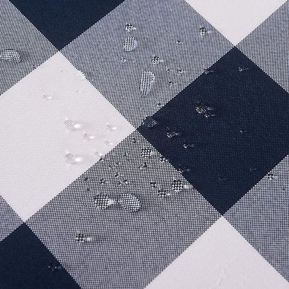 Cupuamon 2 Pack Waterproof Polyester Fabic Rectangle Checkered Tablecloth，60x84 Outdoor Table Cloth，Oil Stain Prevention Table Cloth for Pinics and Parties（Navy and White）