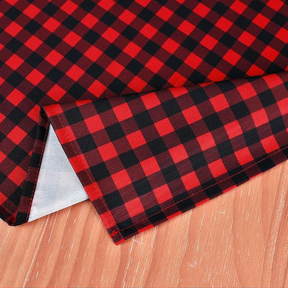 Red Gingham Christmas Plaid Tablecloth - Rectangular 58x102 Inch Water Resistant Table Cloth for Indoor/Outdoor Use - Holiday Table Cover for Kitchen, Picnics, and Parties