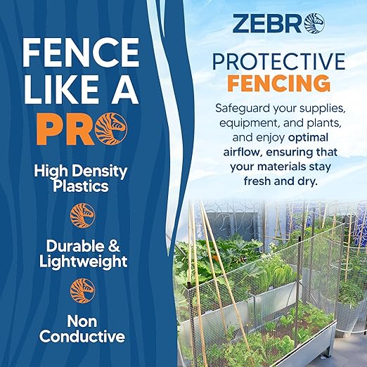 ZEBRO Plastic Hardware Mesh Screen & Fence Roll (3' x 25' - White) for Balcony, Patio & Porch - Safety Barrier to Protect Pets & Kids Around the Home