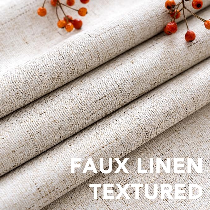 H.VERSAILTEX Linen Blackout Curtains Durable Thick Textured Linen Look 100% - Image 6