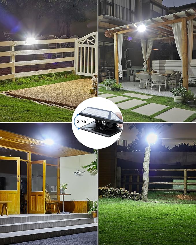 Large Clip on Solar Lights Outdoor, 208 LEDs 1000Lum Bright Solar Security Light with Motion Sensor, 3 Ways -Mount, Portable Solar Outdoor Lights for Fence Gutter Garage Yard