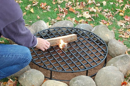 Walden Backyards Round Fire Pit Grate - High Temperature Heavy Duty Steel Above Ground Firegrate for Outdoor Pits and Campfire - 24”