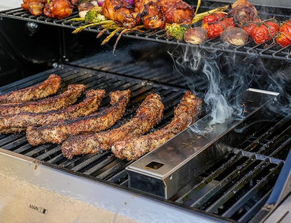 Monument Grills 6-Burner Convertible Natural Gas Smart bbq Grill Stainless Steel Denali 605 with Smoke Box