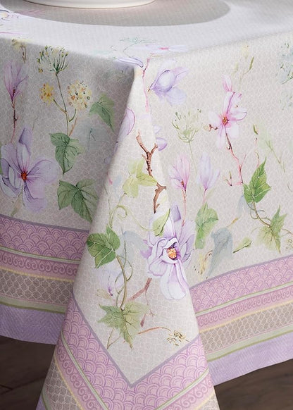 Maison d' Hermine Table Cloth Rectangle Table 100% Cotton 70 x 140 Inches Tablecloth Reusable Decorative for Dining Room, Farmhouse, Home, Party, Festive & Wedding Spring Summer - Magnolia Mornings