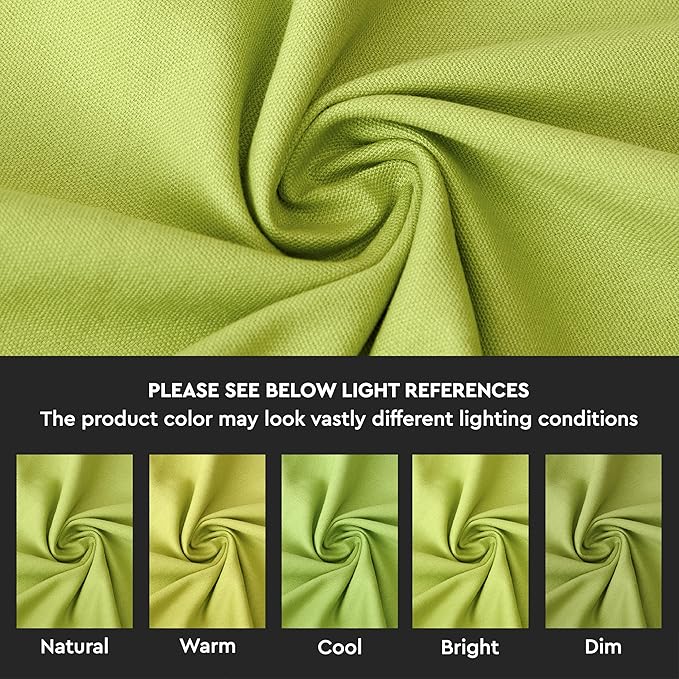Encasa XO Table Runner 13"x91" Long | Cotton Canvas Fabric | Lime Green Solid Color | Machine Washable & Durable