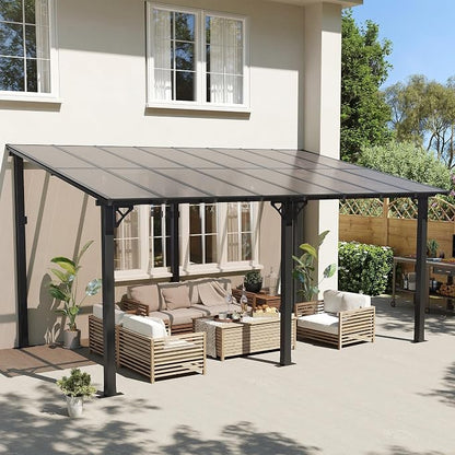 16'X10' Lean to Gazebo Pergola Patio Gazebos Pergolas Outdoor | Wall Mounted - Image 7