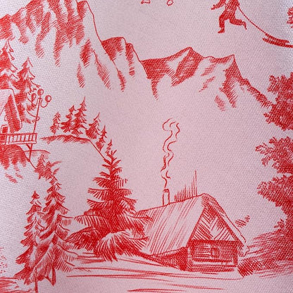 Maison d' Hermine Table Cloth Round Table 100% Cotton 63 Inches Fall Tablecloth Reusable Everyday Use for Thanksgiving Christmas Decorations Dining Farmhouse Party (Winter Jouy)