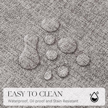 MOSAYT Placemats Set of 8, Heat Resistant Vinyl Place Mats with Coasters, Wipeable Washable 100% Waterproof Oil Proof Faux Leather Table Mats for Kitchen Dining Party Outdoor, 12" x 17", Light Grey