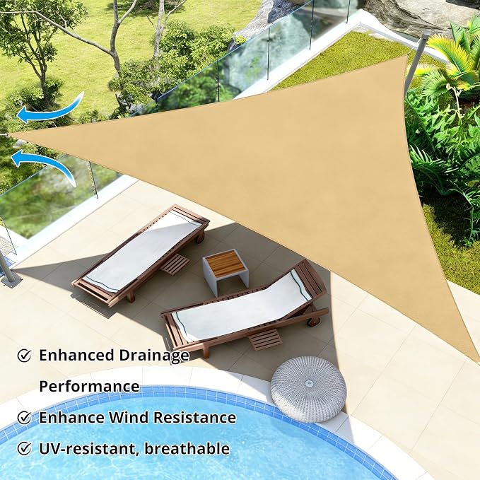 16' x 16' x 16' Triangle Sun Shade Sail - Image 3