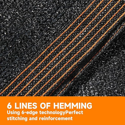 90% Shading Rate 12'x16' Black Shade Cloth, UV Resistant Durable Mesh Tarp - Image 3