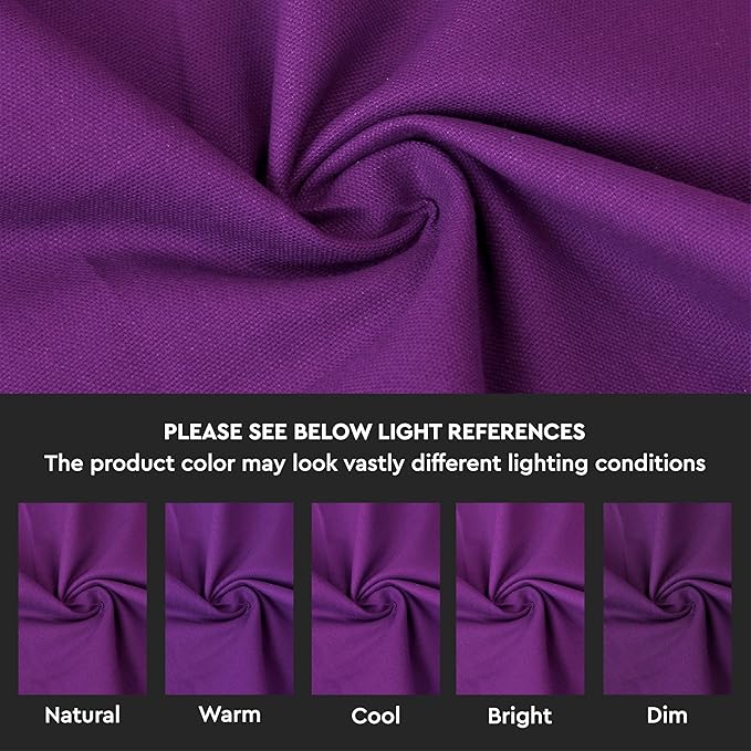 Encasa XO Table Runner 13"x104" Long | Cotton Canvas Fabric | Purple Solid Color | Machine Washable & Durable