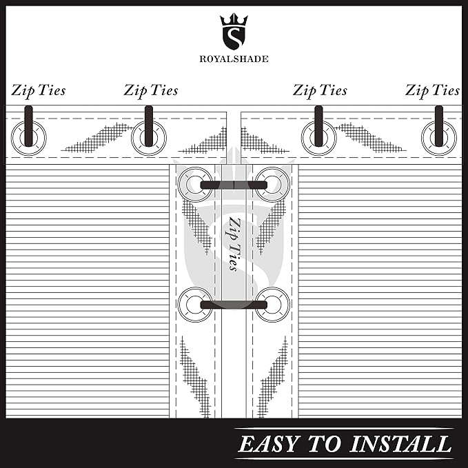 Royal Shade Custom Size 4' x 95' Grey Fence Privacy Screen Windscreen Cover Netting Mesh Fabric Cloth - Cable Zip Ties Included (We Make Custom Size)